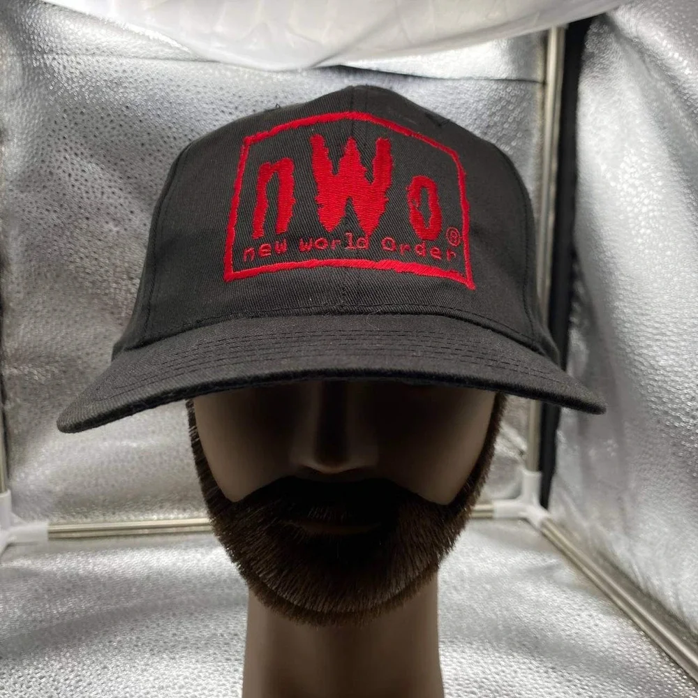Vintage WCW nWo New World Order Hat Men OS Black Wolfpac Wrestling Snapback‎ Cap